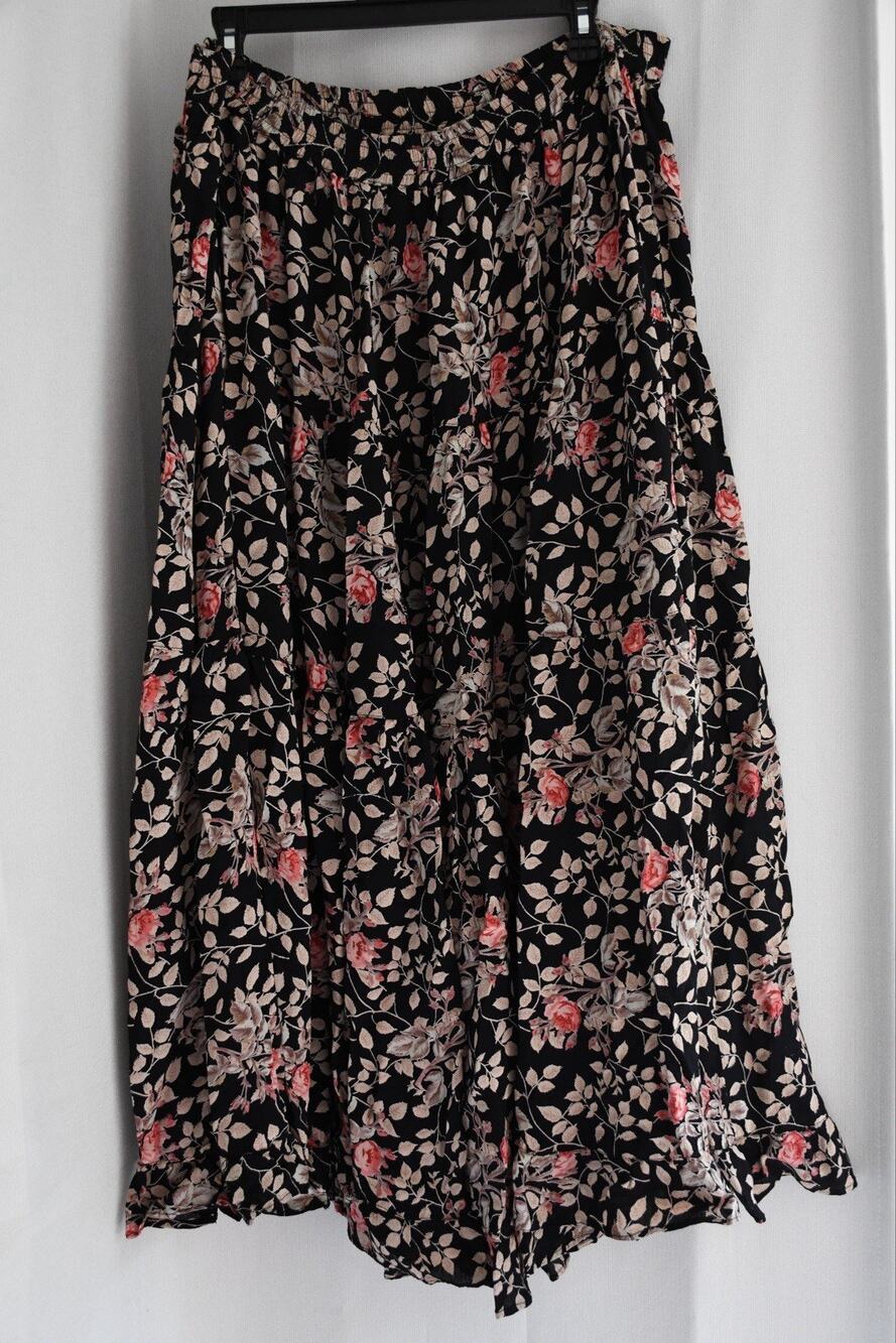 Vintage Neo Nostalgia Floral Skirt Large Whimsigoth Fairy Grunge Crinkle